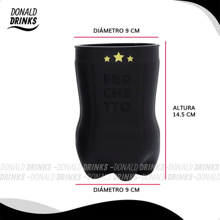 Vaso Fernet Ferchetto Negro 800 ml Campeones Del Mundo Negro. (Edicion Limitada)