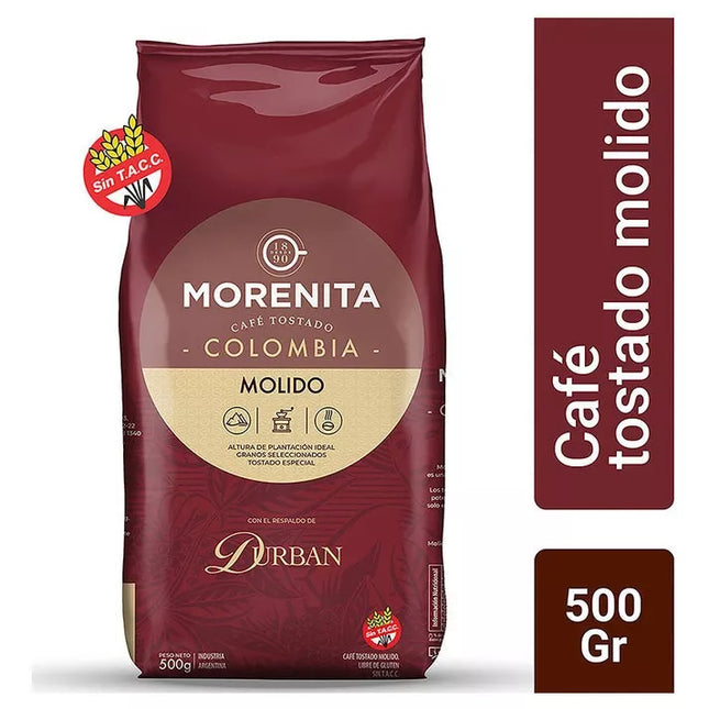 Cafe "La Morenita" Molido Tostado Colombia de 500 gramos