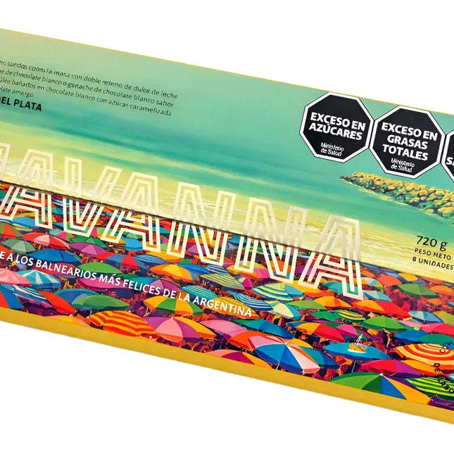 Alfajor Havanna Playa Grande Bristol 90 gramos, Caja de 8 unidades (Playa Bristol & Playa Grande Tribute)