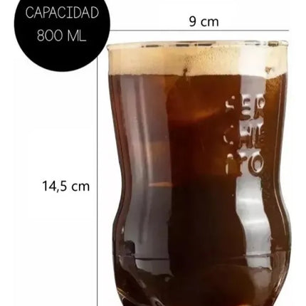 Vaso Fernet Ferchetto Botella Cortada + Posa Vaso + Revolvedor