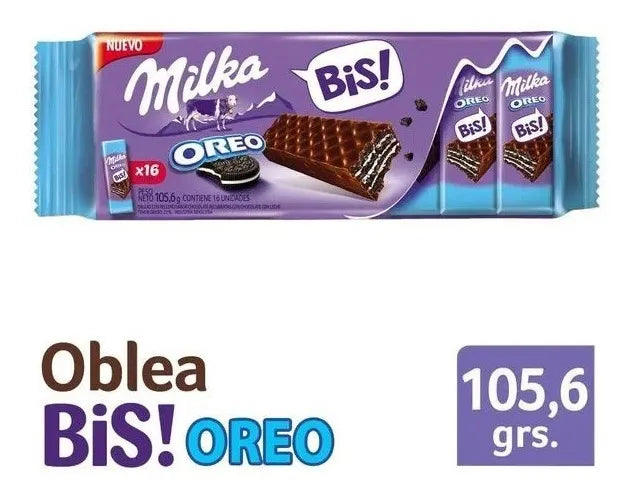 Oblea BIS bañada con Chocolate Milka, 105, 6 / 3,72 oz (Contiene 16 unidades)