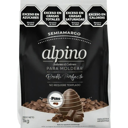 Bittersweet Chocolate in the form of Pins for molding Alpino, 1 kg / 35.26 oz
