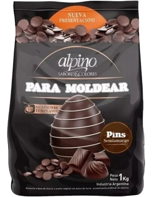 Bittersweet Chocolate in the form of Pins for molding Alpino, 1 kg / 35.26 oz