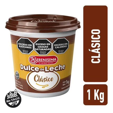 Dulce de Leche La Serenisima Clasico Sin TACC, 1 kg / 2.2 lb
