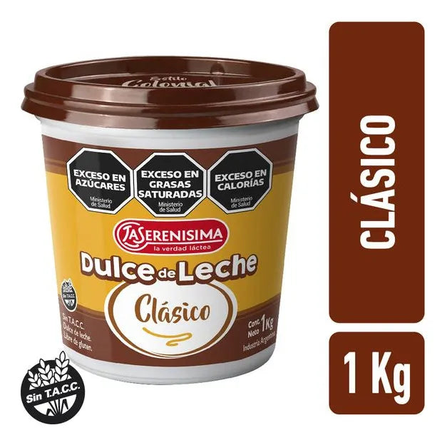 Dulce de Leche La Serenisima Clasico Sin TACC, 1 kg / 2.2 lb