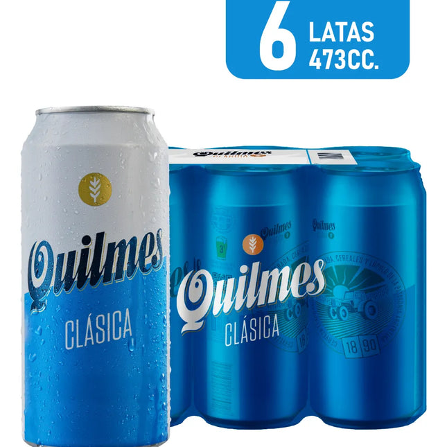 Cerveza Quilmes Clasica Rubia, 473 ml / 99,88 oz (Pack de 6)