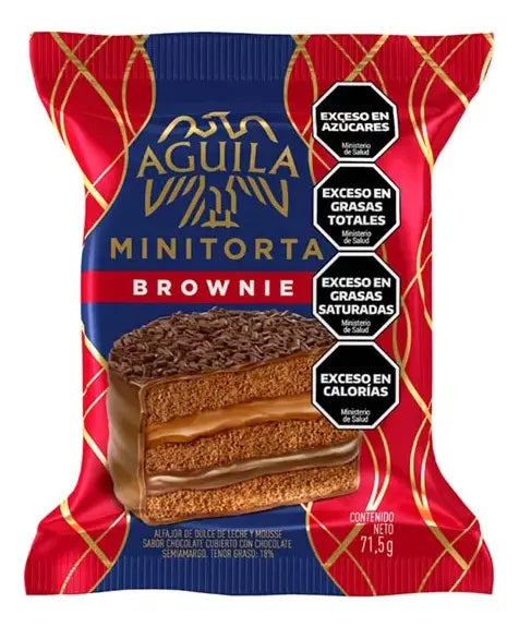 Alfajor Aguila Triple Minitorta Brownie, 71.5 g / 2.52 oz (Original box of 21)