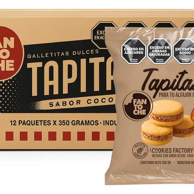 Tapitas Alfajor Coco Fantoche 350 g / 12.34 oz, (Original box of 12)