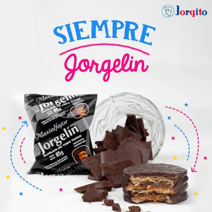 Alfajor Jorgelin Triple Negro con Dulce de Leche, 85 g / 2.99 oz (Original box of 24)