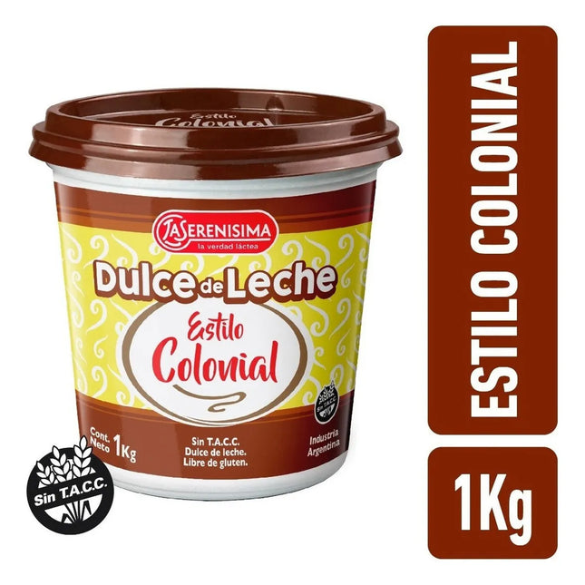 Dulce de Leche  La Serenisima Colonial Sin TACC, 1 Kg / 2.2 lb