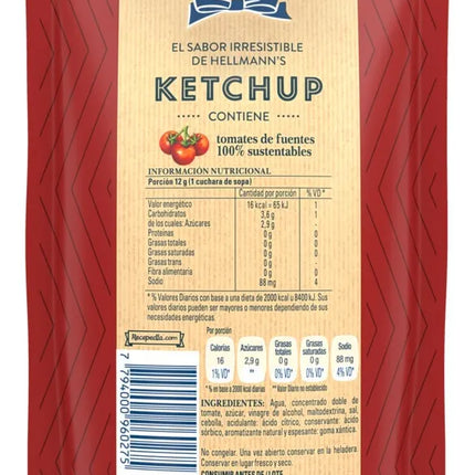 Ketchup Hellmans Sin TACC, 250 g / 8,81 oz