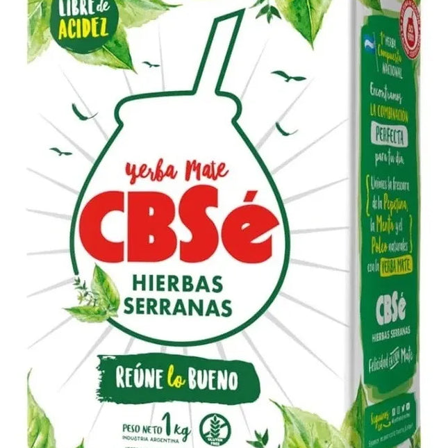 Yerba Mate CBSE Hierbas Serranas Sin TACC, 1 kg / 35,27 oz