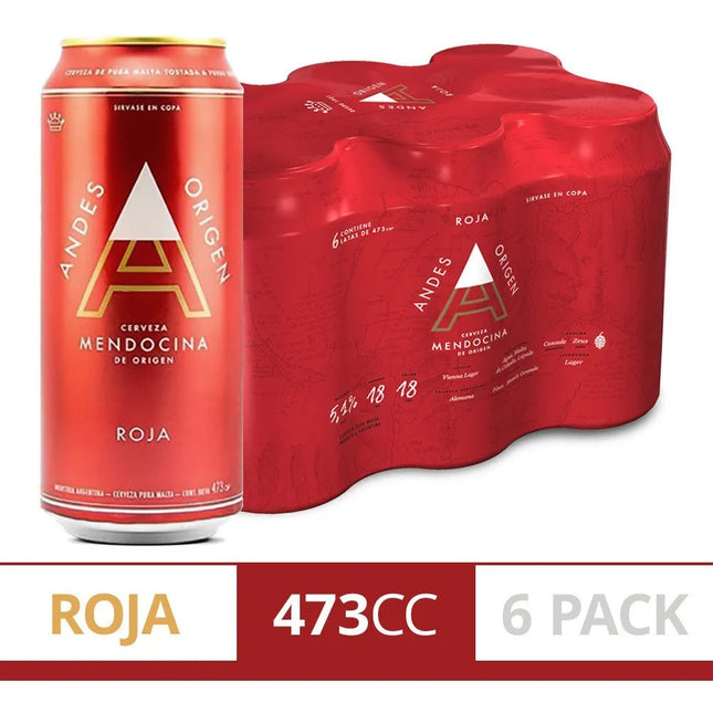 Cerveza Andes Origen Roja, 473 mL (Paquete de 6)