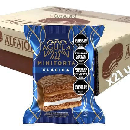 Alfajor Aguila Triple Minitorta Clasico, 69 g / 2.43 oz (Original box of 21)