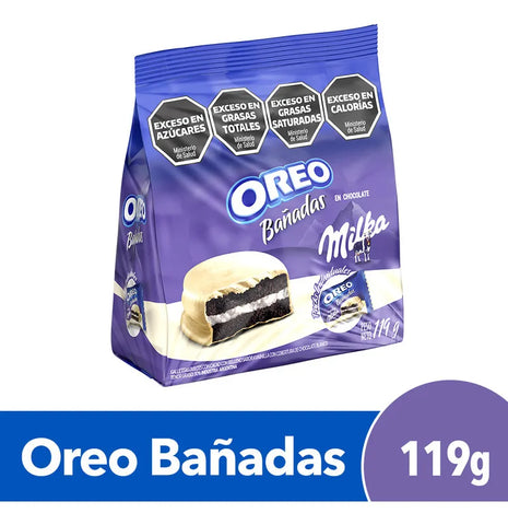 Galletitas Oreo bañadas en chocolate Blanco Milka, 119 g / 4,19 oz