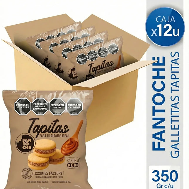 Tapitas Alfajor Coco Fantoche 350 g / 12.34 oz, (Original box of 12)