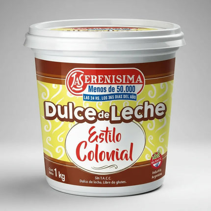 Dulce de Leche  La Serenisima Colonial Sin TACC, 1 Kg / 2.2 lb