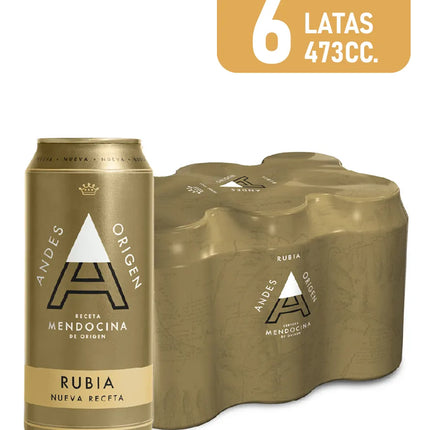 Andes Origen Rubia Beer, 473 mL (Pack of 6)