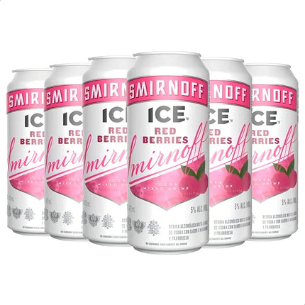 Pack x6 Smirnoff Ice Red Berries 473 ml – Cóctel con vodka y frutos rojos – Envío internacional