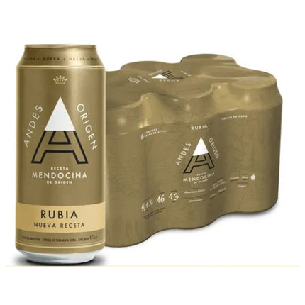 Cerveza Andes Origen Rubia, 473 mL (Paquete de 6)