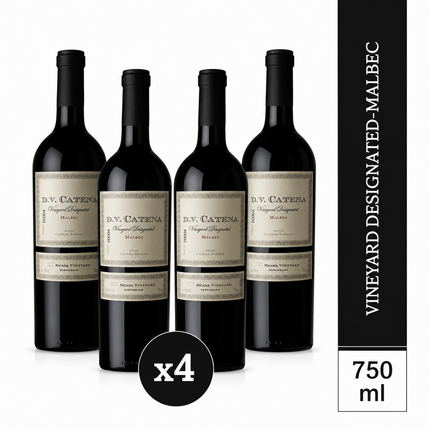 Combo de 4 Vinos Tinto DV Catena Vineyard Designated Malbec Nicasia - Altamira, 750 ml
