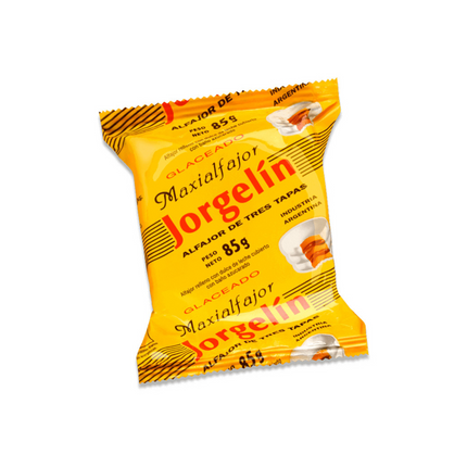 Pack de 6 Alfajores Jorgelín Triple con cobertura de azúcar glaseada y relleno de dulce de leche, 85 g / 3 oz cada uno