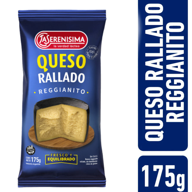 Queso rallado Reggianito Sin TACC La Serenisima, 175 g / 6,17 oz