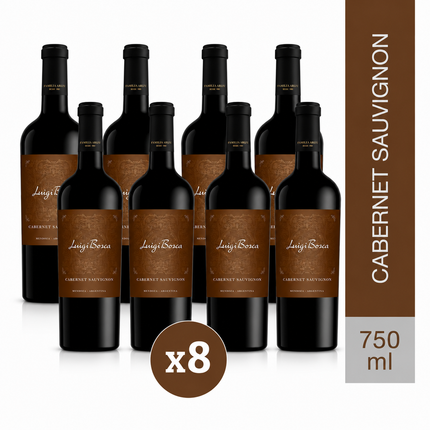 Combo de 8 Vino Tinto Luigi Bosca Cabernet Sauvignon, 750 ml / 25.3 oz