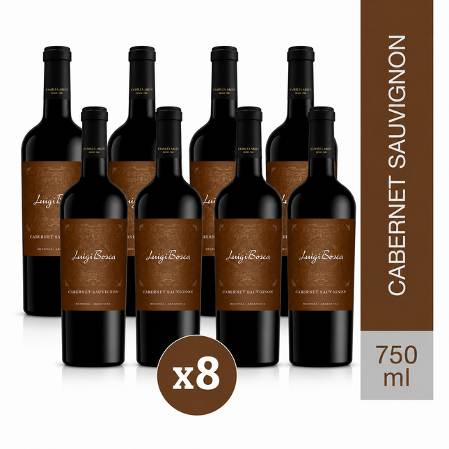 Combo de 8 Vino Tinto Luigi Bosca Cabernet Sauvignon, 750 ml / 25.3 oz