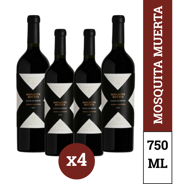 Mosquita Muerta Blend de Tintas Pack x4 – Vino Tinto Argentino de Mendoza 750 ml / 25.3 oz