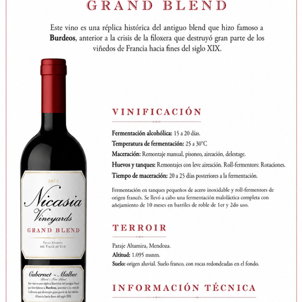 Combo de 6 Vinos Tinto Catena Zapata Nicasia Grand Blend, 750 ml / 25.36 oz