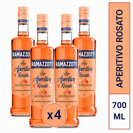 Combo de 4 Aperitivo Ramazzotti Rosado 700 ml / 23.67 oz