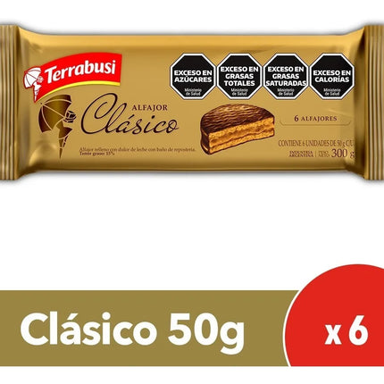 Simple Classic Chocolate Alfajor TerrabuSi, 50 gr / 1.76 oz (Pack of 4)