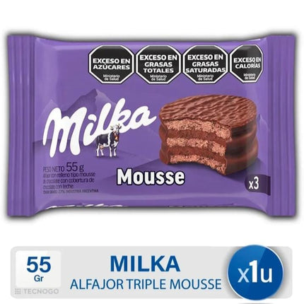 Alfajor Milka Mousse Triple, 55 g / 1.94 oz (Pack of 6)