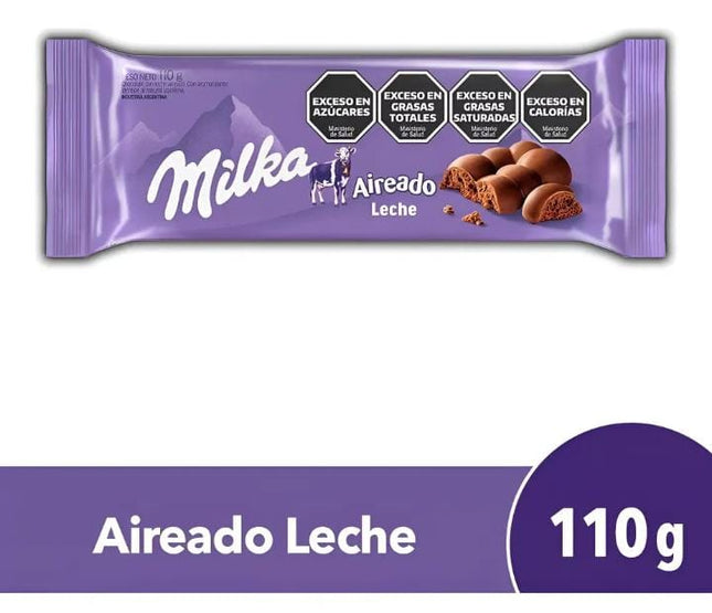 Chocolate con leche Milka Leger aireado 110g, pack 6 unidades.