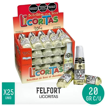 Licoritas FelFort, caja 25 unidades, 20g cada una.