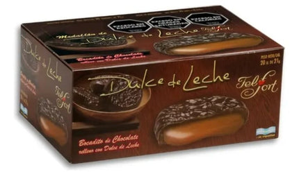 Medallon chocolate relleno dulce de leche Felfort, caja 20 unidades, 21g por unidad