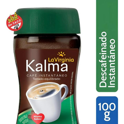 Café instantaneo LA VIRGINIA, DESCAFEINADO Kalma / frasco vidrio 100g