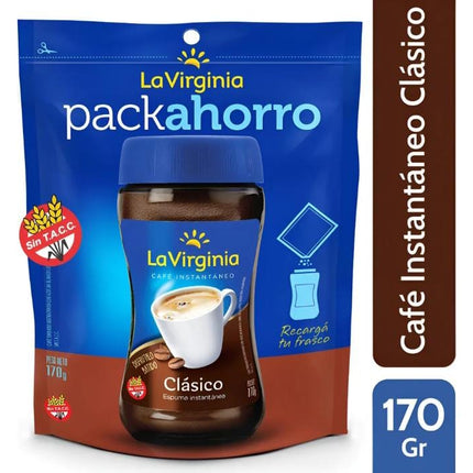 Café instantaneo LA VIRGINIA, Clasico /pouch 170g,
