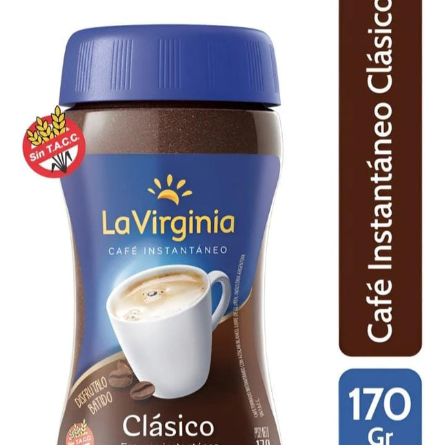 Café instantaneo LA VIRGINIA, Clasico  170g, frasco vidrio