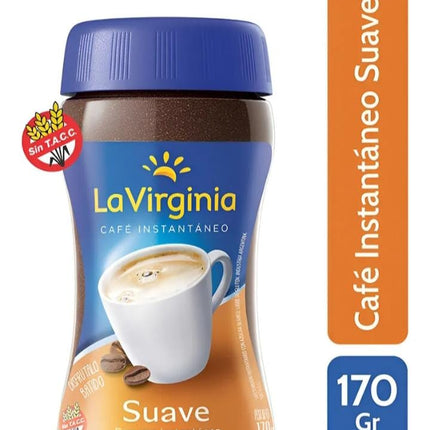 Café instantaneo LA VIRGINIA, Suave  170g, frasco vidrio