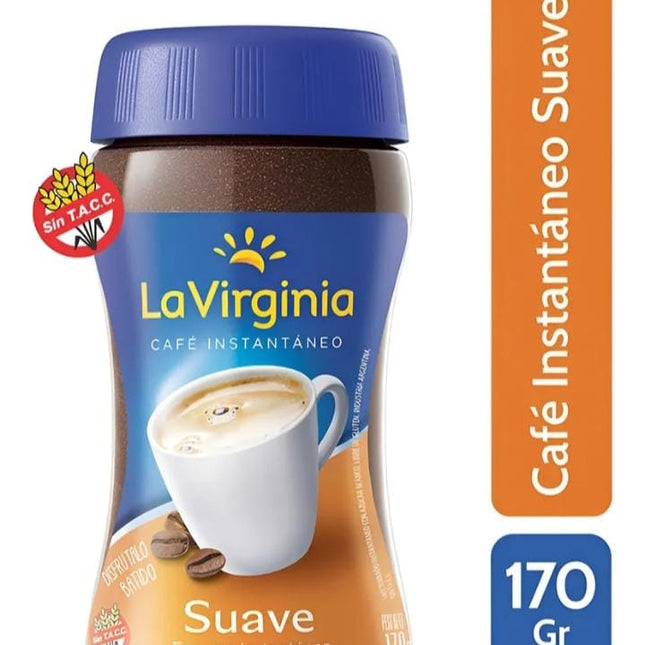 Café instantaneo LA VIRGINIA, Suave  170g, frasco vidrio