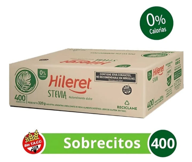 Hileret stevia edulcorante caja 400 sobres