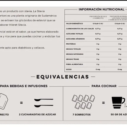 Hileret stevia edulcorante caja 400 sobres