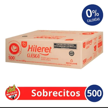 Hileret edulcorante clasico, caja 500 sobres