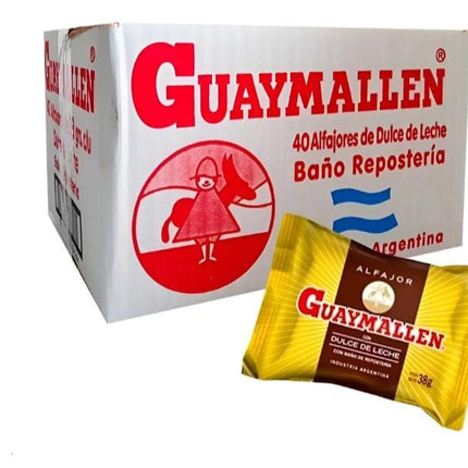 Alfajor Guaymallen de Chocolate Negro con Dulce de leche 38g / 1.34 oz (Original box of 40)