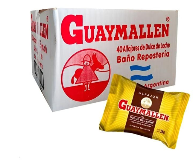 Alfajor Guaymallen de Chocolate Negro con Dulce de leche 38g / 1.34 oz (Original box of 40)