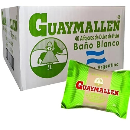 Alfajor Guaymallen Membrillo, caja x 40 unidades , 38g /1.34oz cada unidad.