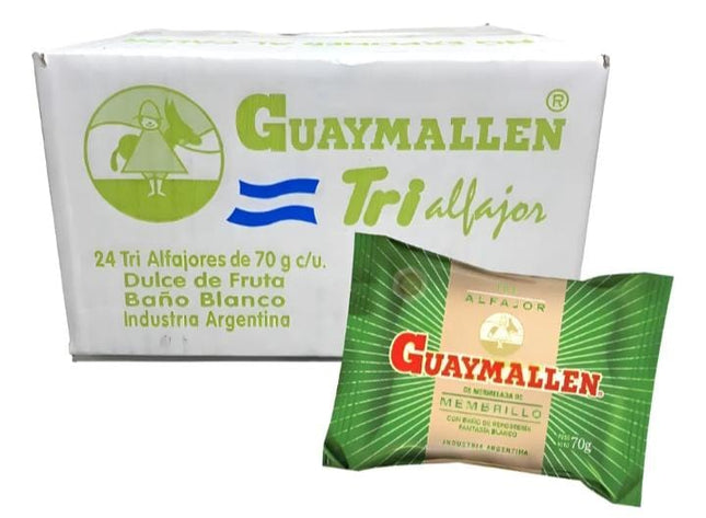Alfajor Guaymallen Triple Membrillo, 70 g / 2.46 oz (Original box of 24)