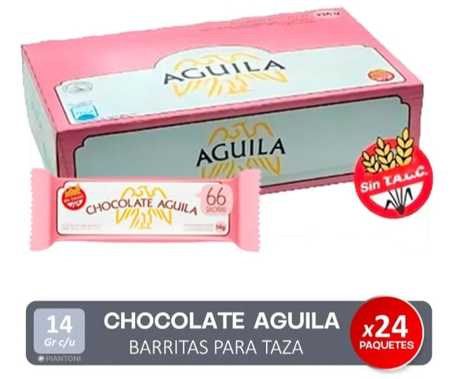 Aguila, chocolate amargo para taza, caja 24 unidades individuales de 14g